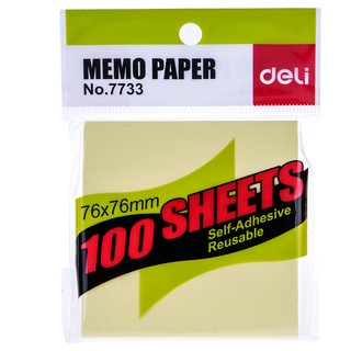 Giấy nhớ vàng 3x3 deli "76mmx76mm"