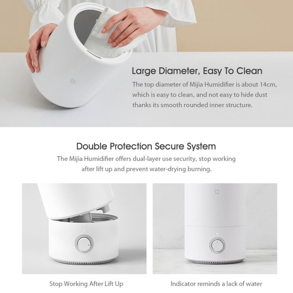 Máy tạo độ ẩmXiaomi Mijia 4L MJJSQ02LX Phòng ngủ yên tĩnh Phòng ngủ nhiều sương mù Độ ẩm liên tục Kháng khuẩn Phụ nữ m