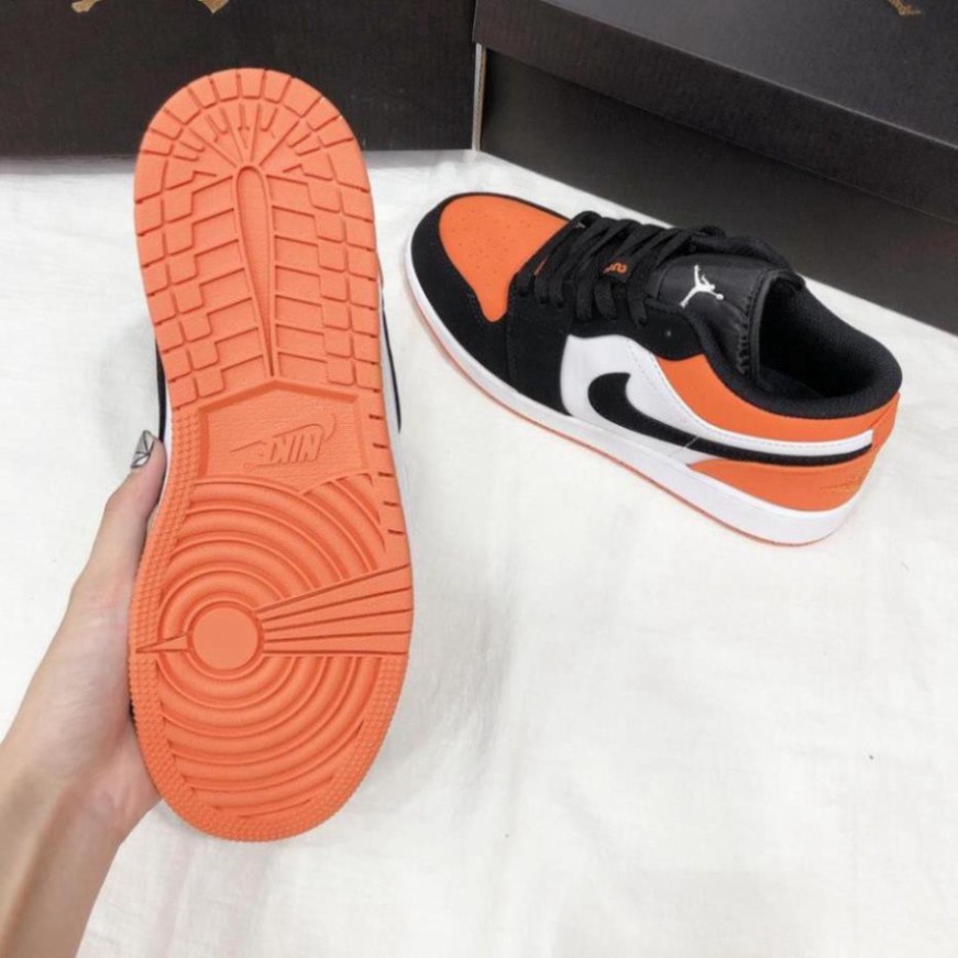 Giày Sneaker JD 1 màu cam đen Thấp cổ nam nữ full box bill | BigBuy360 - bigbuy360.vn