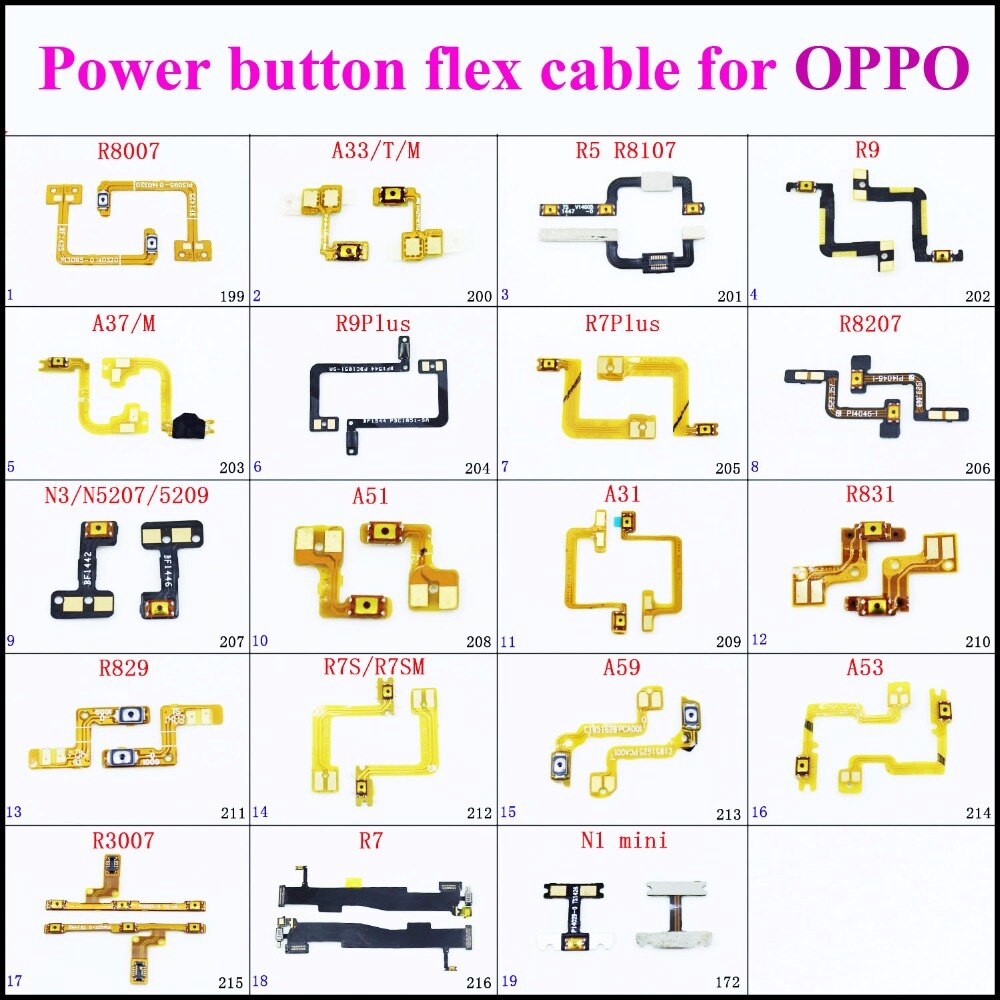 Mạch Nút Nguồn Cho Điện Thoại OPPO R8007 A33TM R5 R8107 A37M R9/R9 Plus R7 Plus R8207 N3 A51A31