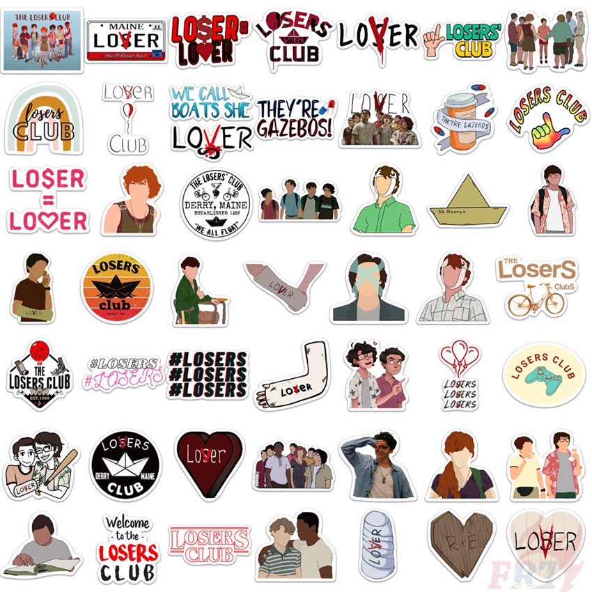❉ Nhãn Dán Câu Lạc Bộ Losers Series 01 ❉ Bộ 50 Sticker Chống Thấm Nước Họa Tiết Doodle Hợp Thời Trang