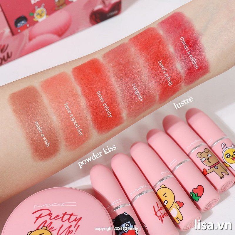Son Mac Kakao Friends  phiên bản giới hạn vỏ hồng emition cực xinh, hàng chuẩn Auth xả lỗ bao check