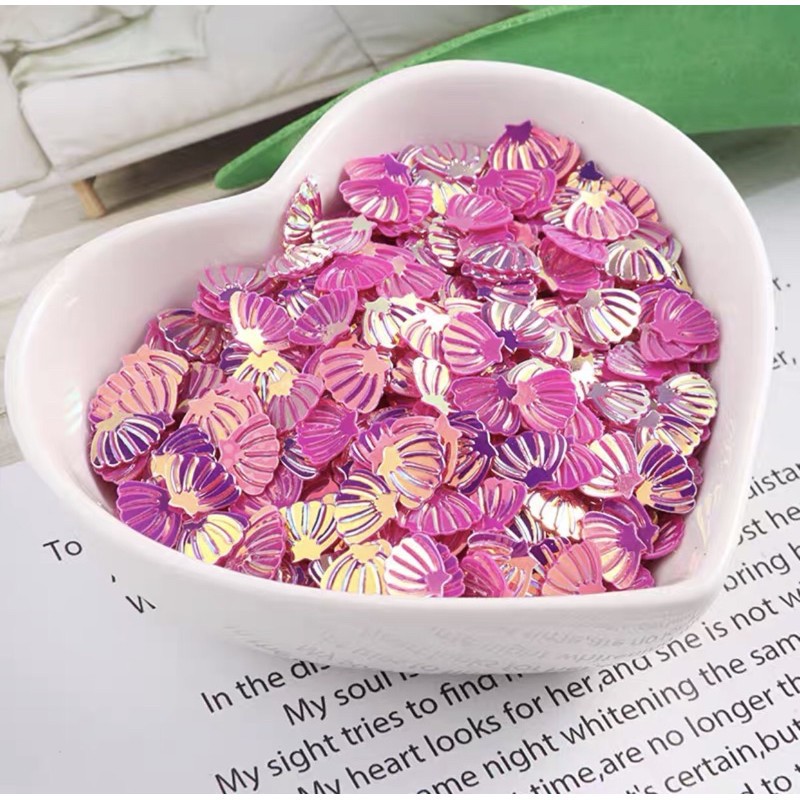 Hộp 30g Kim Tuyến sequins hình vỏ sò trang trí