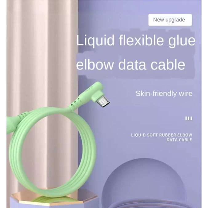 Dây Cáp Sạc Nhanh Đầu Micro USB Bằng Silicon 90 Độ 5A Cho Samsung Xiaomi