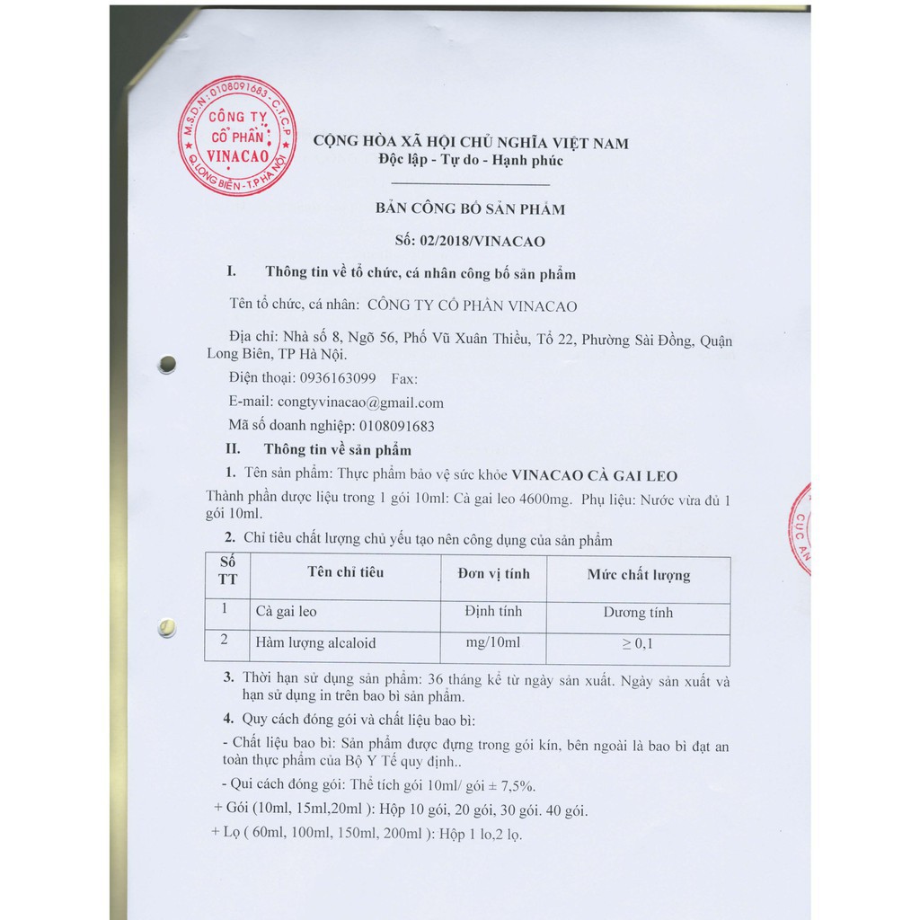 Cao cà gai leo Vinacao - 100% Cà gai leo - Mát gan, giải độc, bảo vệ gan