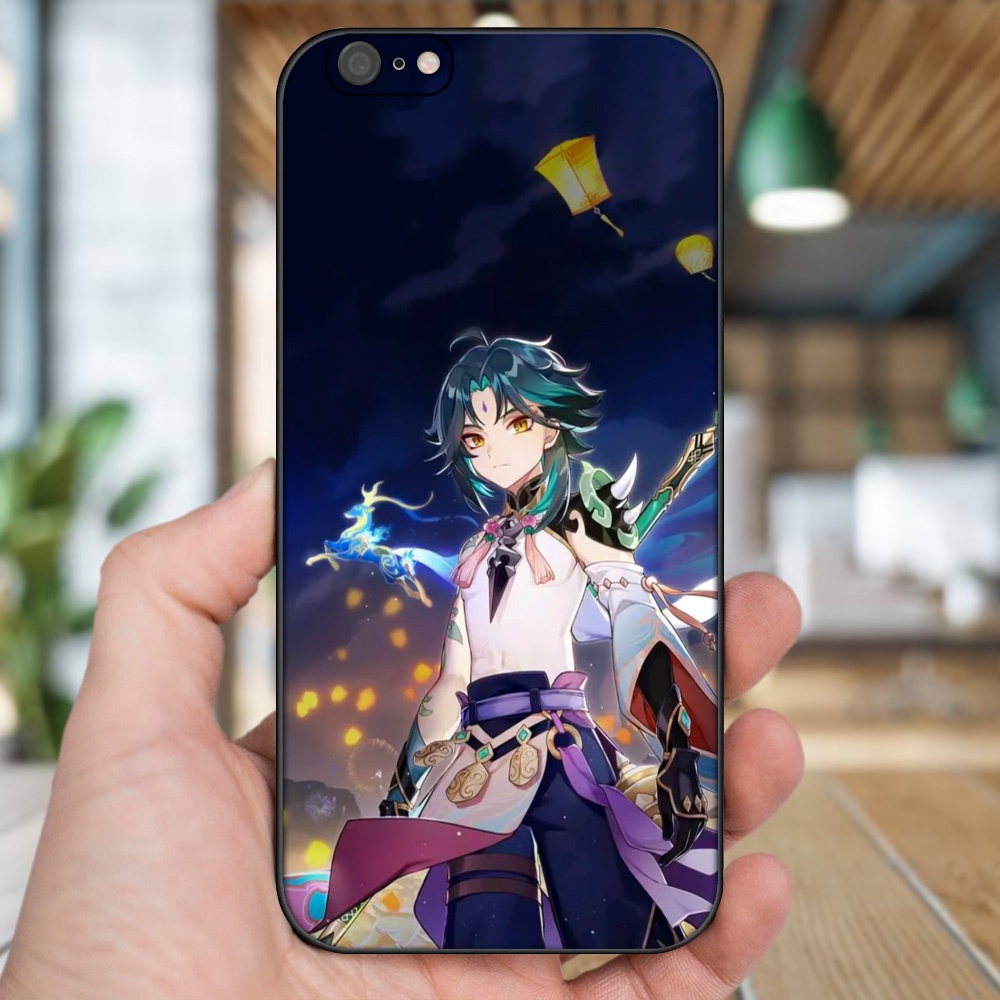 Ốp lưng iPhone 6 Plus, 6s Plus dẻo đen cạnh vuông in hình Xiao Genshin Impact