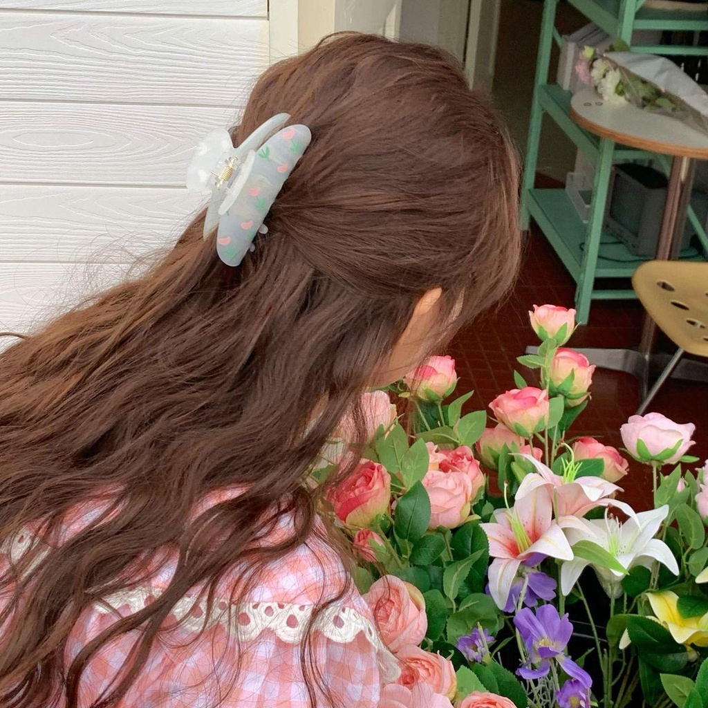 Kẹp Tóc Càng Cua Hình Hoa Tulip / Trái Tim Ngọt Ngào Thời Trang Cho Nữ 2life