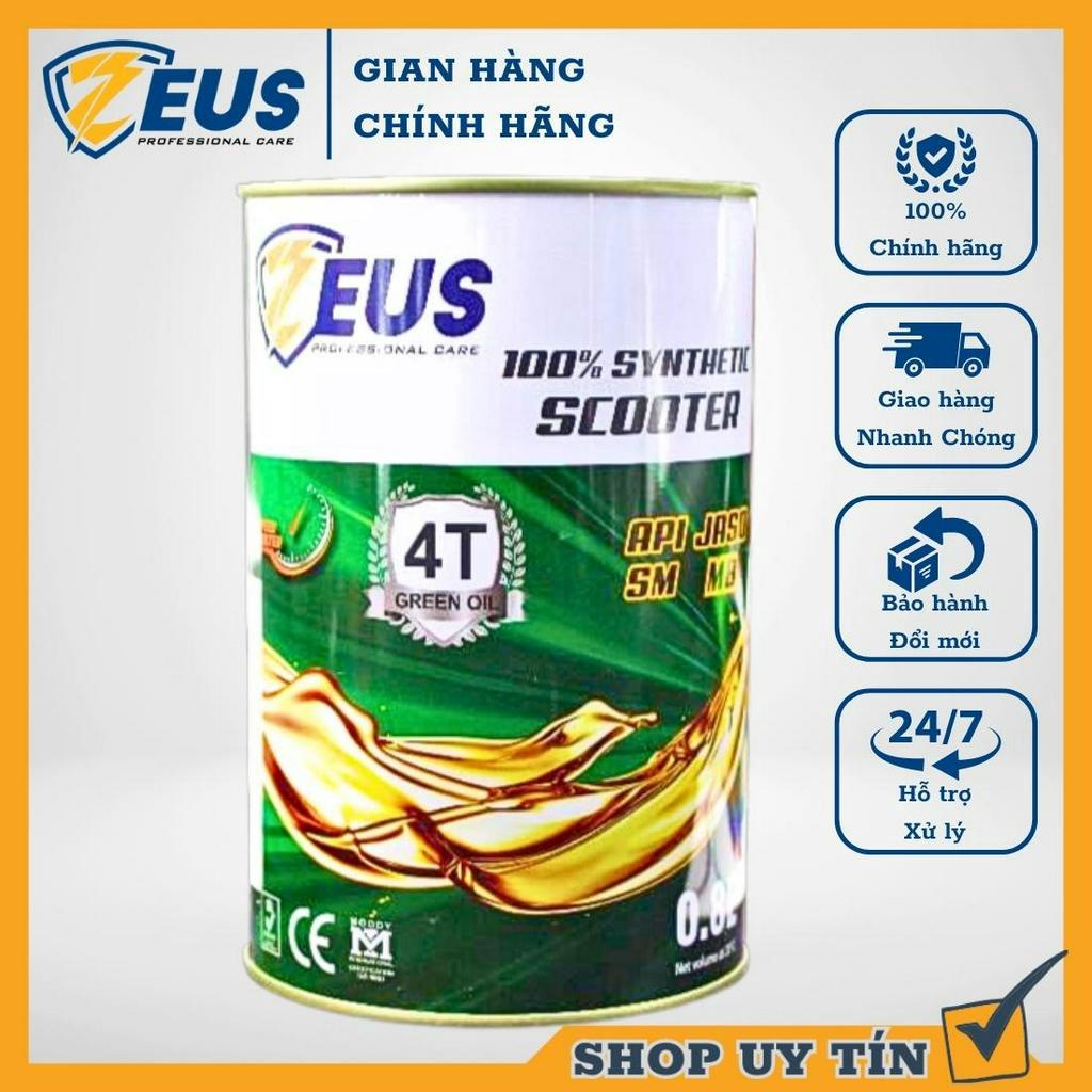Dầu nhớt xe tay ga Zeus 4T Scooter 10W40 tổng hợp 100% Synthetic 800ml hàng Việt Nam chất lượng cao