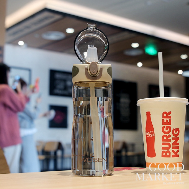 Bình Nước 500ml Kèm Ống Hút Tiện Dụng Cho Nữ
