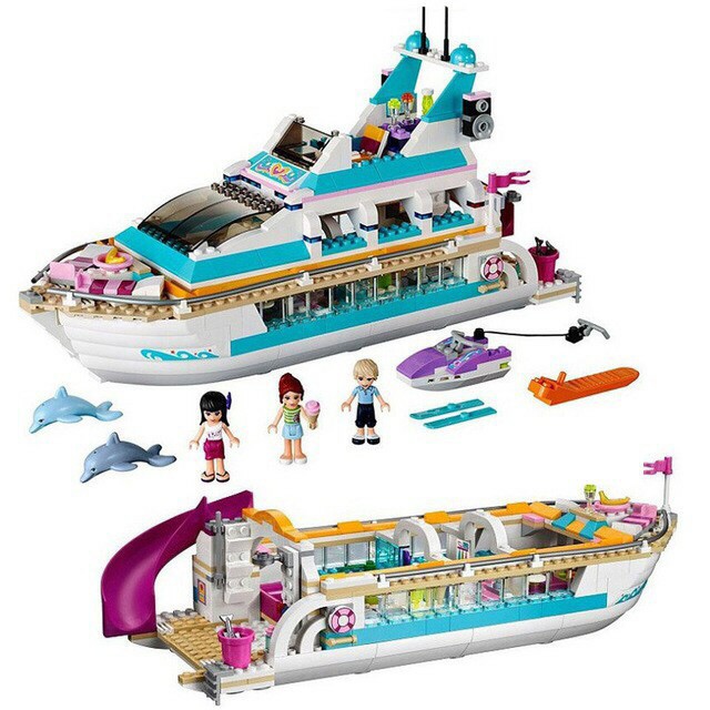 Đồ chơi Lego lắp ráp xếp hình Friends du thuyền cá heo của Mia,Maya,Andrew 618 khối BELA10172