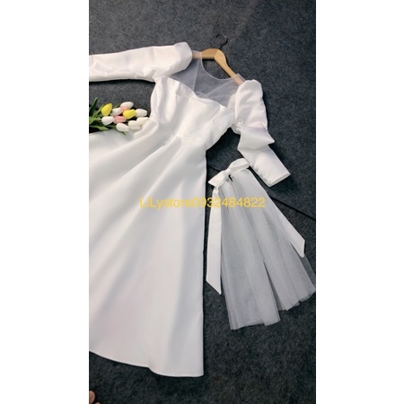 ĐẦM XOÈ DỰ TIỆC TAY PHỒNG CỔ LƯỚI size s/m/l/xl ( ẢNH VÀ VIDEO DO CHỦ SHOP TỰ QUAY 10000%)