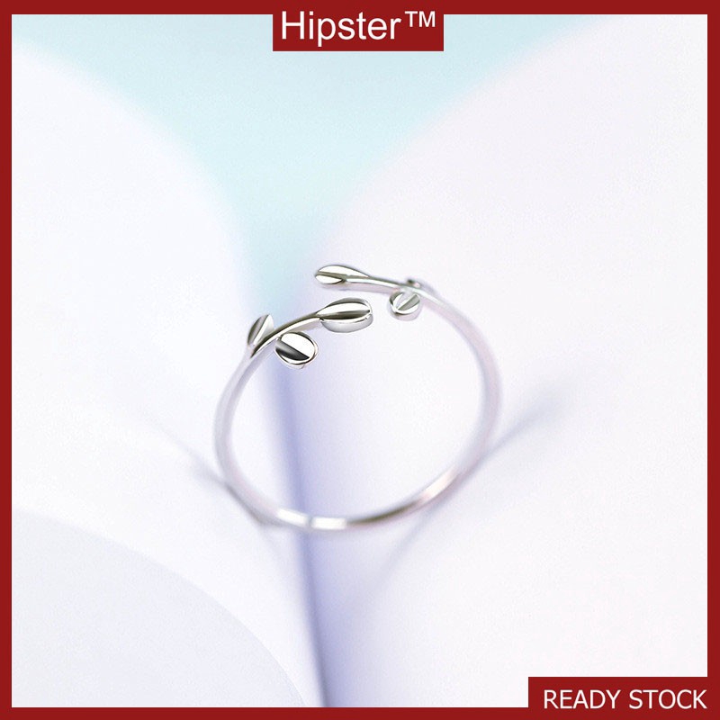 Nhẫn bạc 925 hình chiếc lá phong cách thời trang đơn giản