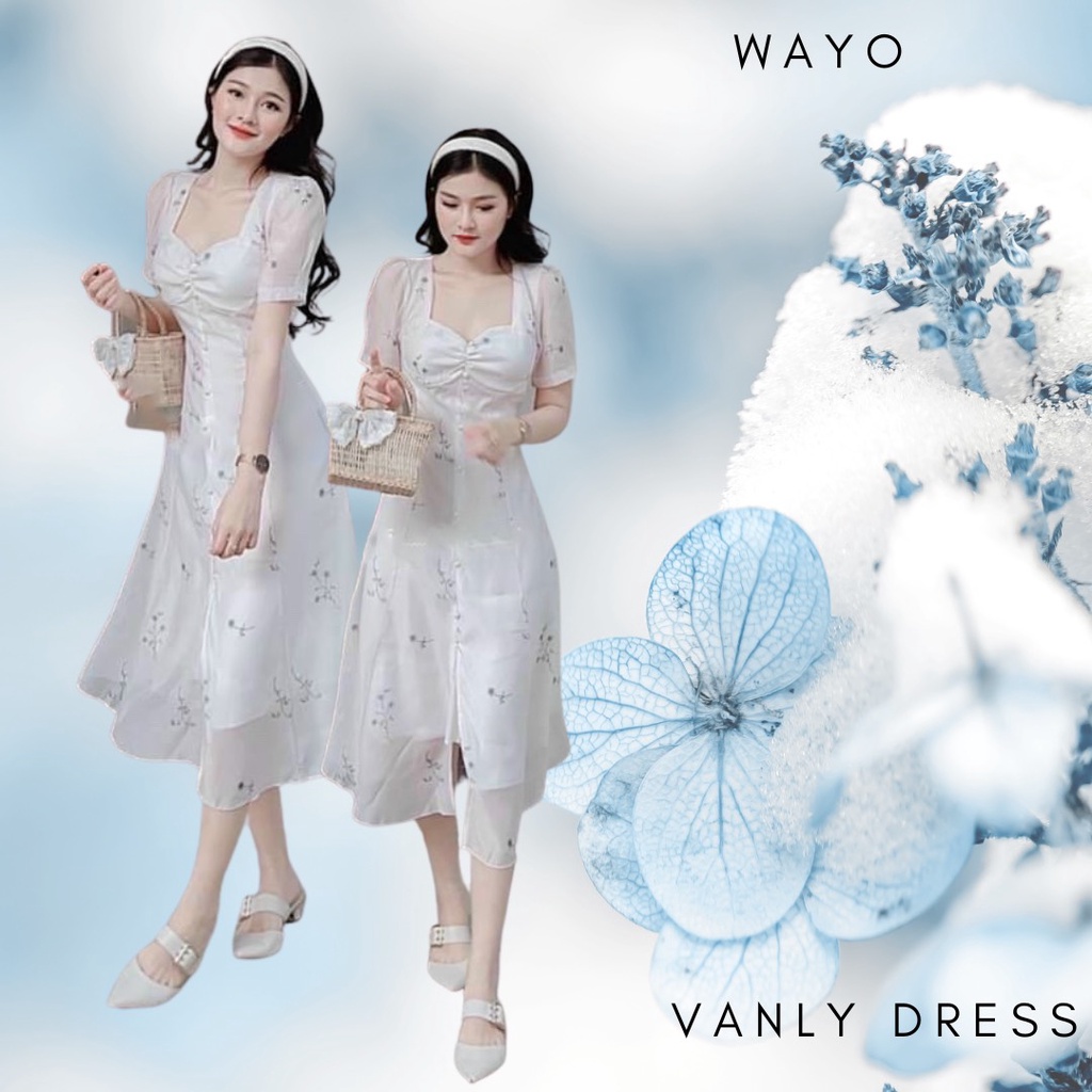 Đầm WAYO hoa nhí đính ngọc dáng maxi du lịch xinh đẹp