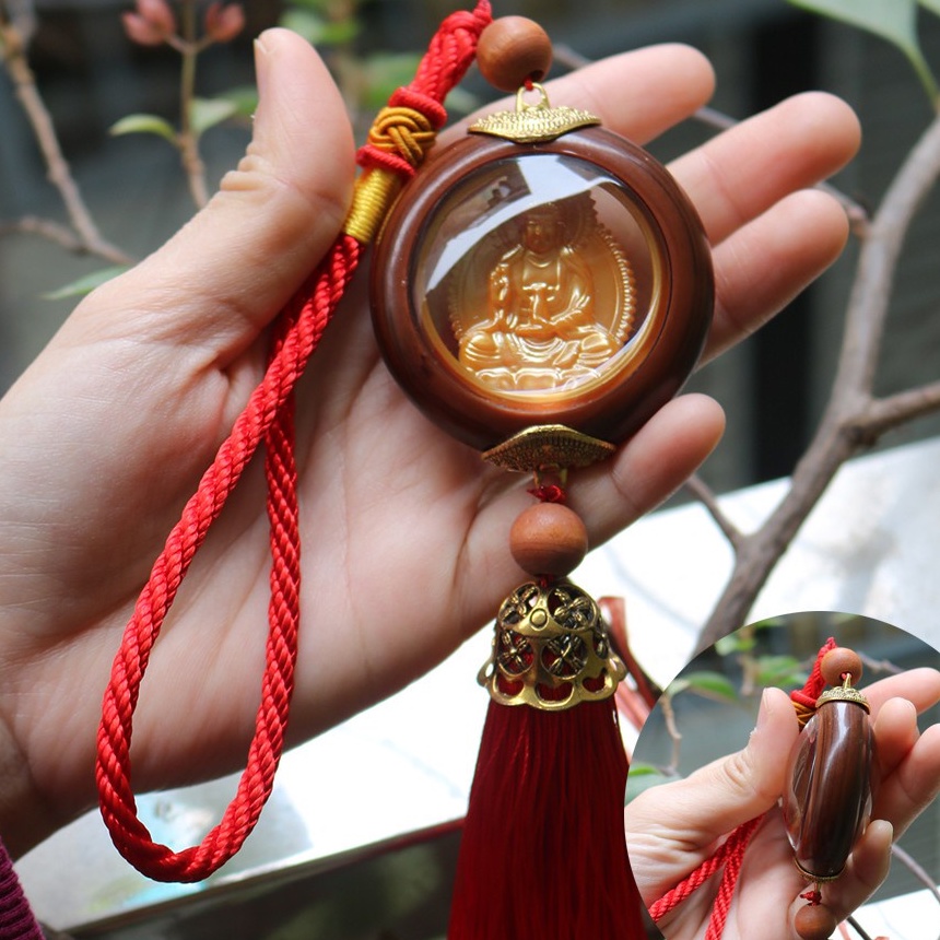 Dây Treo Trang Trí Xe Hơi Tượng Phật Bồ Tát Mang May Mắn An Toàn Lái Xe Ô