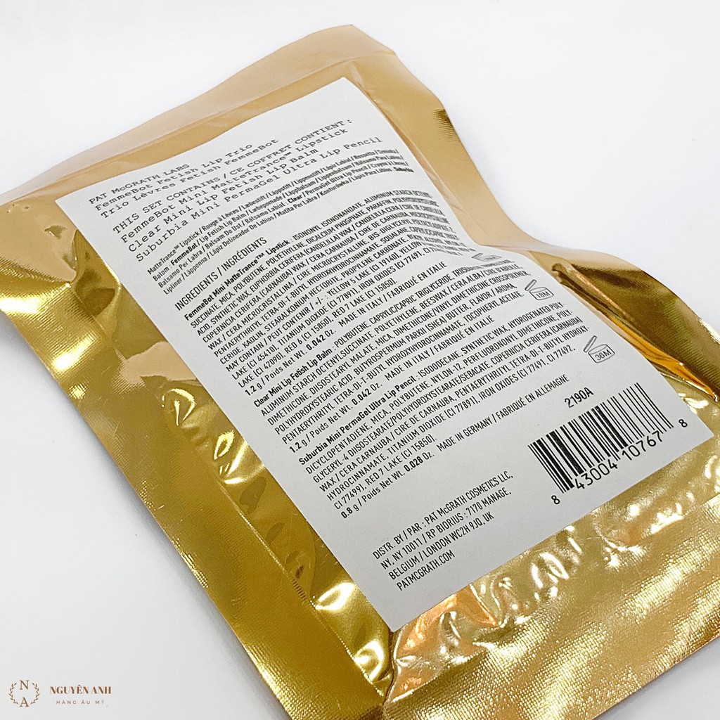 [BILL SEPHORA US] Set 3 son + túi PAT McGRATH LABS FemmeBot Fetish Lip Trio | BigBuy360 - bigbuy360.vn