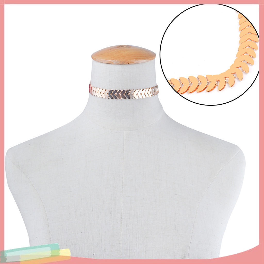 Vòng Cổ Choker Bằng Hợp Kim Họa Tiết Lá Độc Đáo Cá Tính Cho Nữ