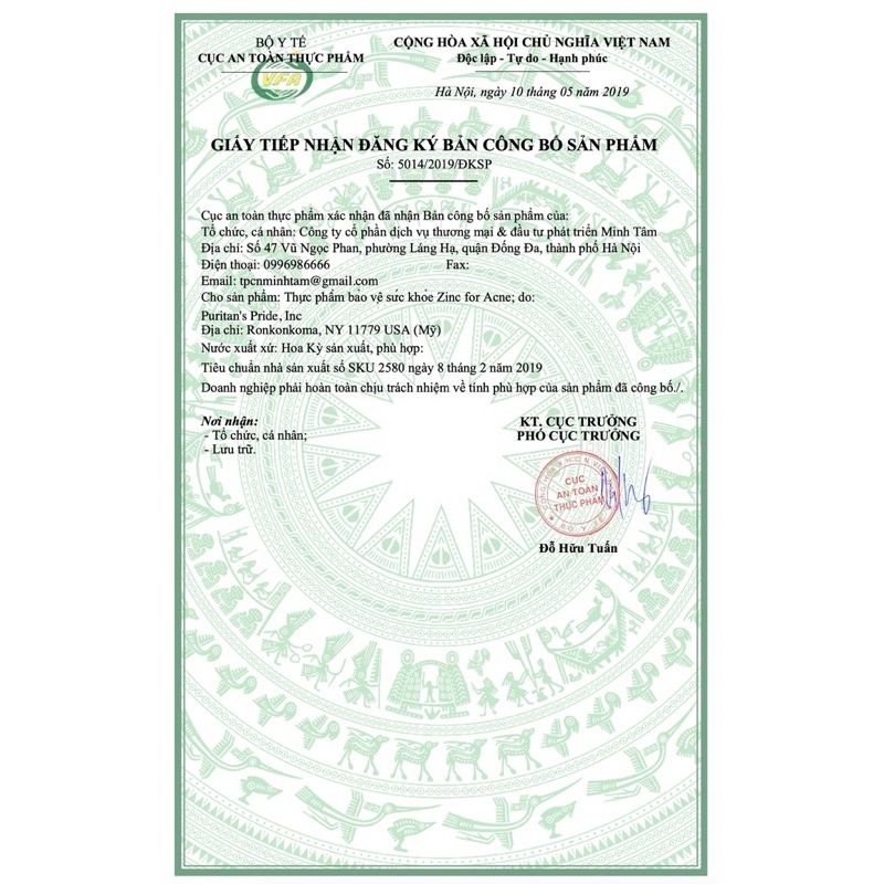 ✅ Viên Uống Bổ Sung Kẽm Giảm Mụn Zinc For Acne Puritan's Pride 100 viên - Mỹ