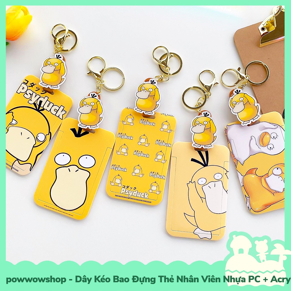 Dây Kéo Bao Đựng Thẻ Nhân Viên Nhựa PC + Acrylic Phong Cách Nhân Vật Hoạt Hình Psyduck