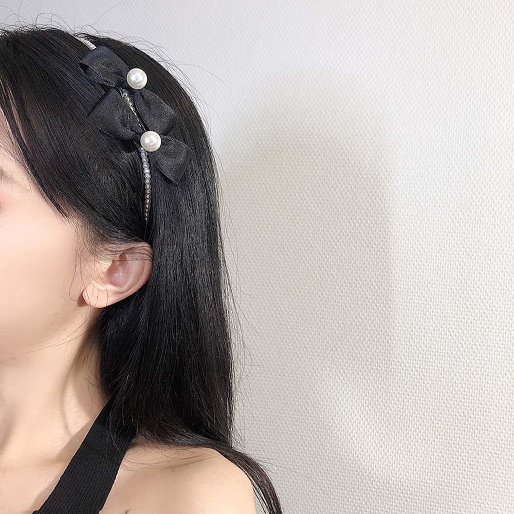 ANEMONE Băng Đô Cài Tóc Màu Đen Phong Cách Retro Thanh Lịch Cho Nữ