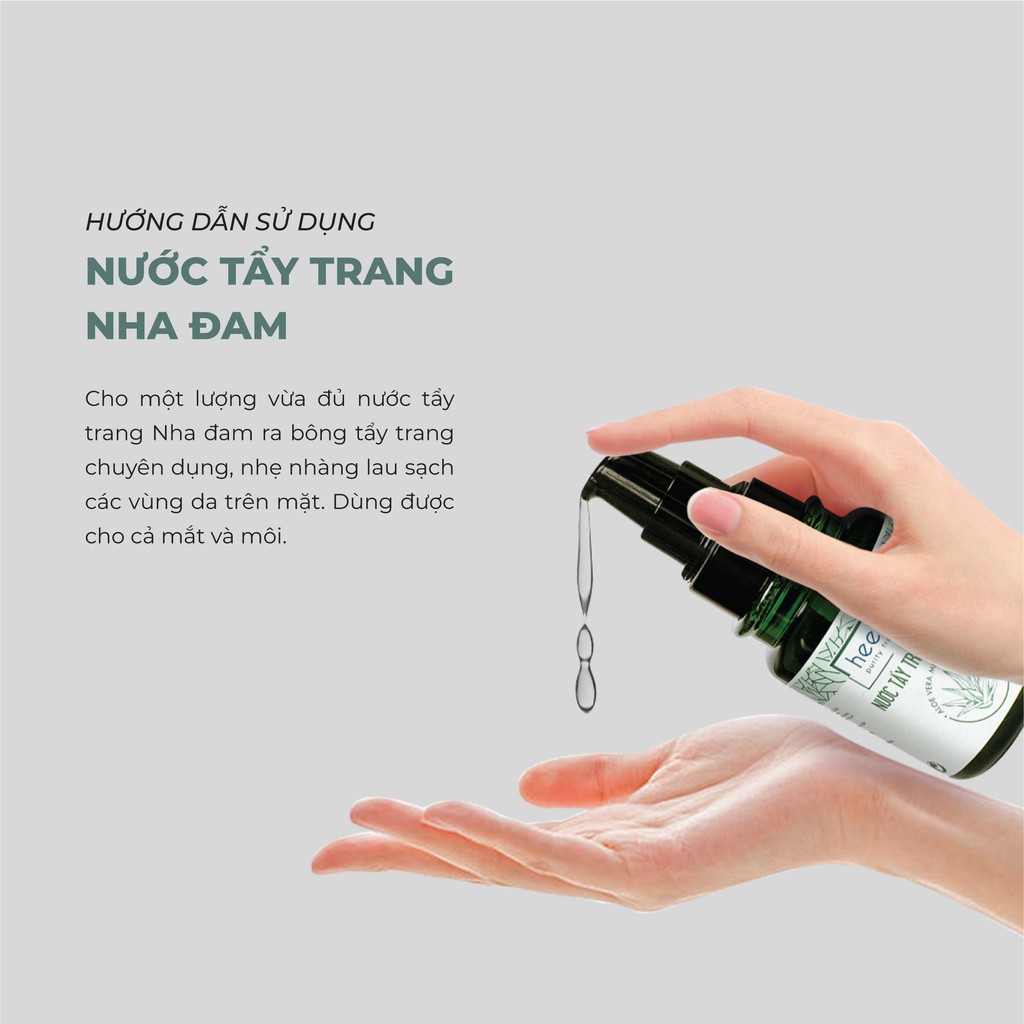 Nước tẩy trang Nha Đam Heebee cho mọi loại da, ngừa mụn, mềm mịn 110ml