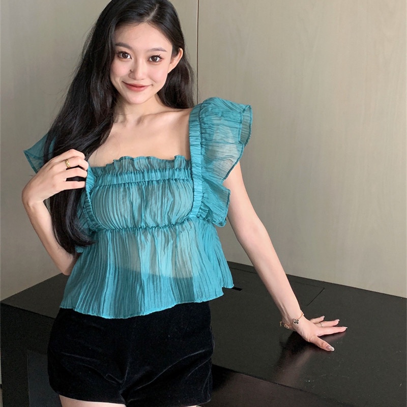 Áo Không Tay Cổ Vuông Màu Sắc Đơn Giản Thời Trang Cho Nữ