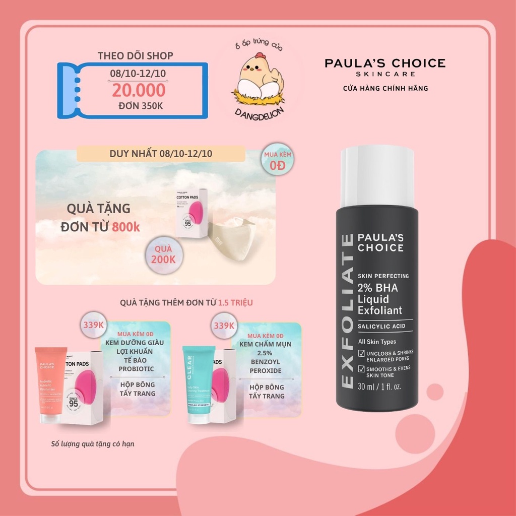 Tẩy tế bào chết hoá học Paula's Choice Skin Perfecting 2% BHA Liquid 30ml