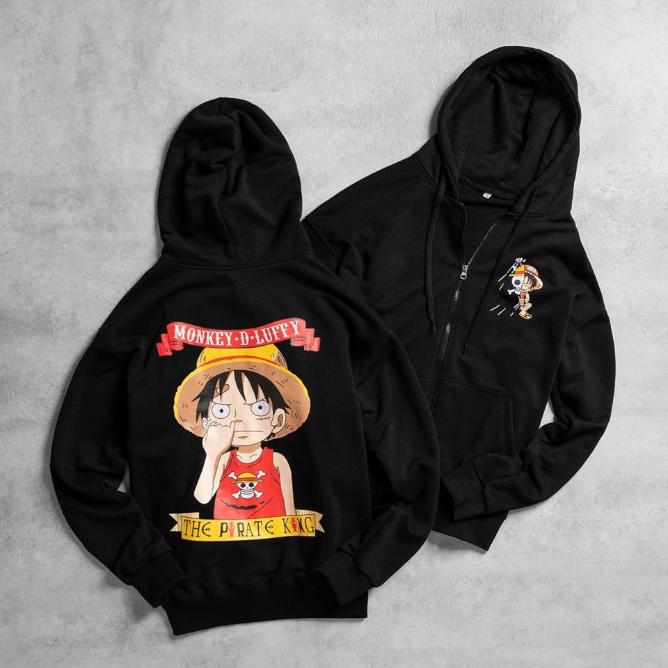 Áo Khoác Hoodie Dây kéo Hình LUFFY Mũ Rơm ❤️ Chất nỉ bông cotton | BigBuy360 - bigbuy360.vn