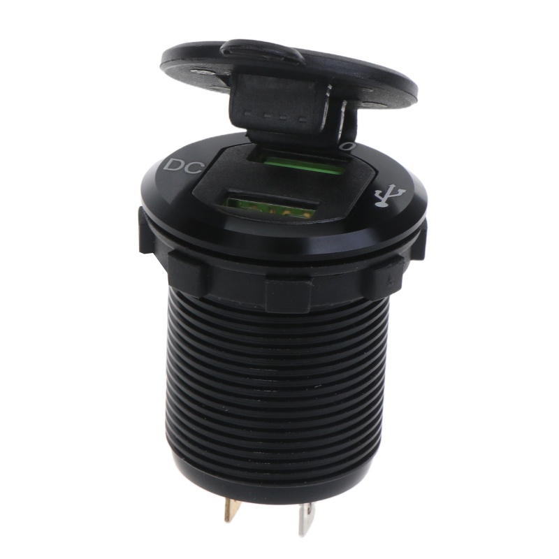 Tẩu Sạc Nhanh QC 3 0 USB 12 24V 18W Chống Nước Có Vôn Kế Cho Xe Tải