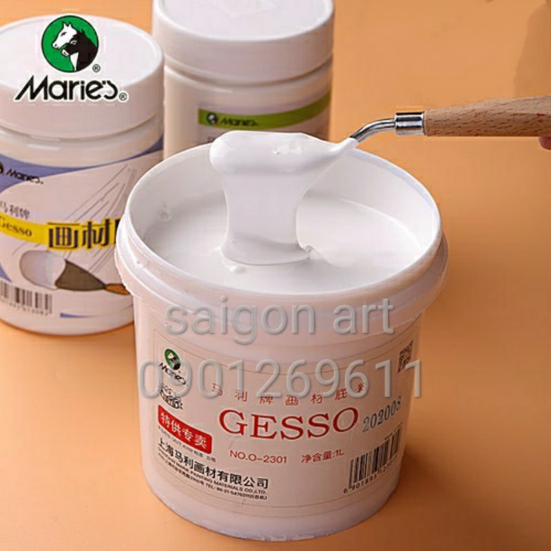Gesso, Hồ Toan Bảo Vệ Nền Và Bột Đắp Nổi 3D Trang Phù Điêu Maries