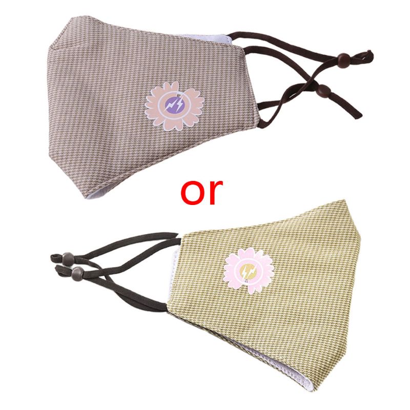 Khẩu Trang Cotton 3 Lớp Chống Bụi Họa Tiết Hoa Cúc Cho Nam Nữ Ốp