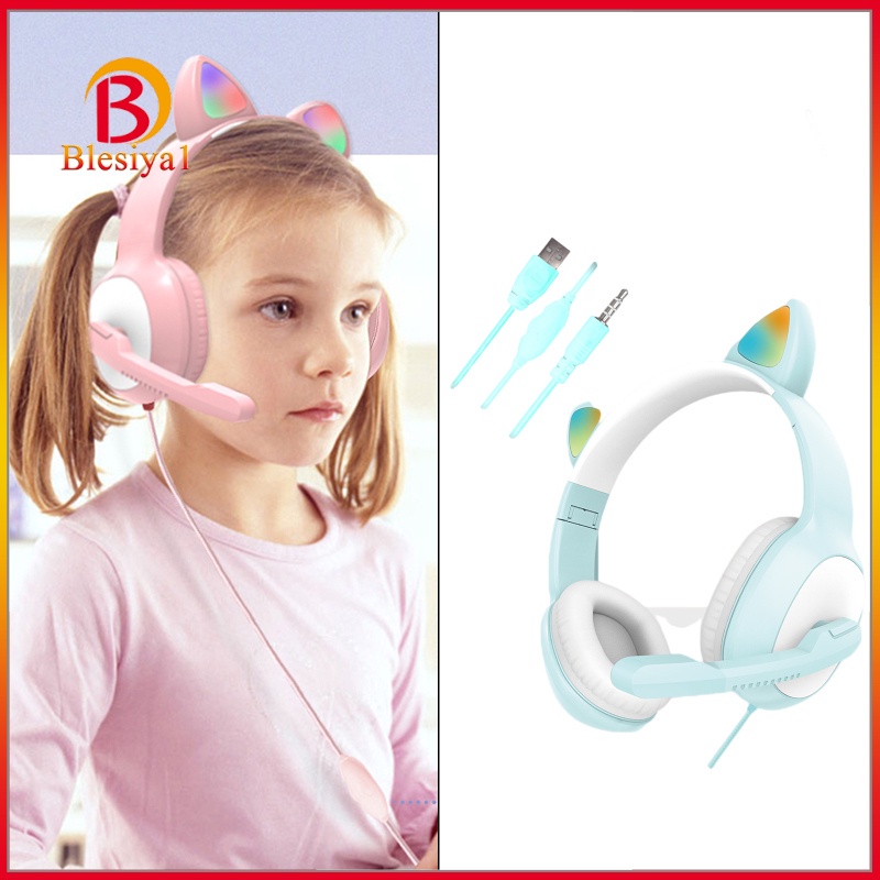 Tai Nghe Có Dây Chống Ồn Hình Tai Mèo 24h Cho Máy Tính Tv