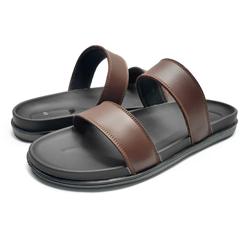 Dép Nam Da Thật Quai Ngang DE5816