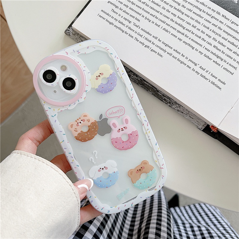 Ốp Điện Thoại Dẻo Họa Tiết Hoạt Hình Bánh donut Dễ Thương Cho iphone11/12PRO 78plus 13