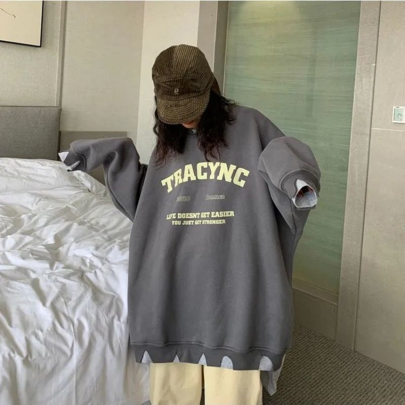 (ORDER) Áo sweater nỉ ulzzang in chữ form rộng các màu phối viền sóng mix màu có size | BigBuy360 - bigbuy360.vn