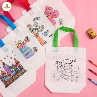 [HOT] ĐỒ CHƠI TÚI VẢI XÁCH TAY IN HÌNH TÔ MÀU CHO BÉ CỰC XINH ĐA DẠNG MẪU MÃ