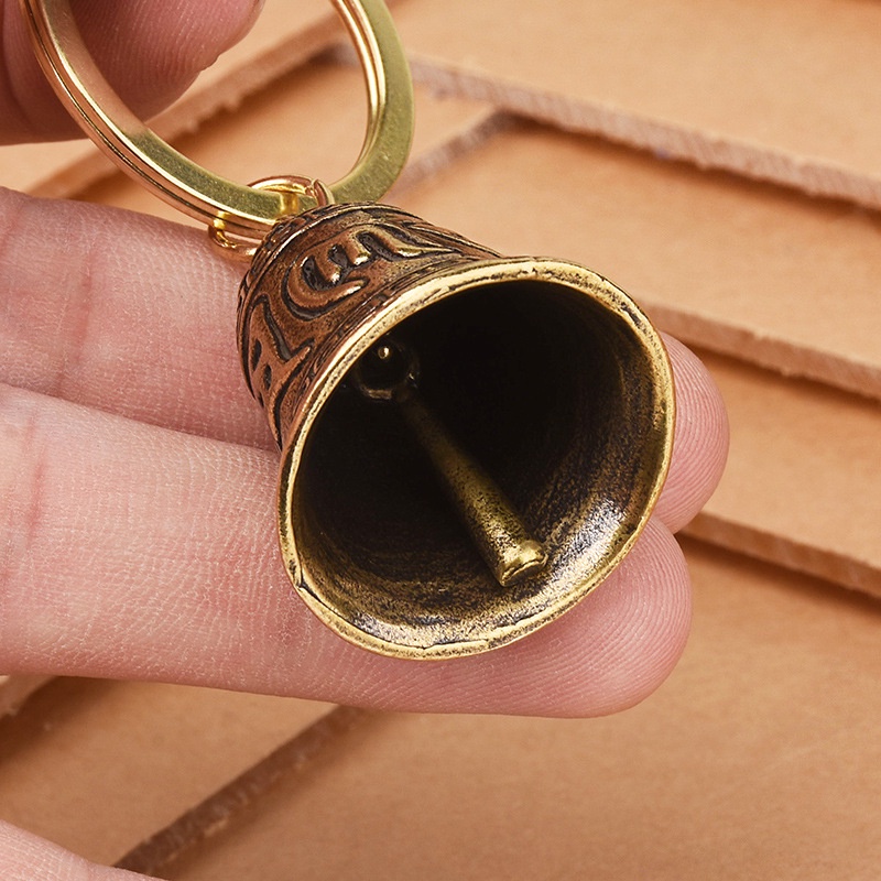 Móc Khóa Trang Trí Bằng Đồng Thau Chuông Đồng 6 Ký Tự