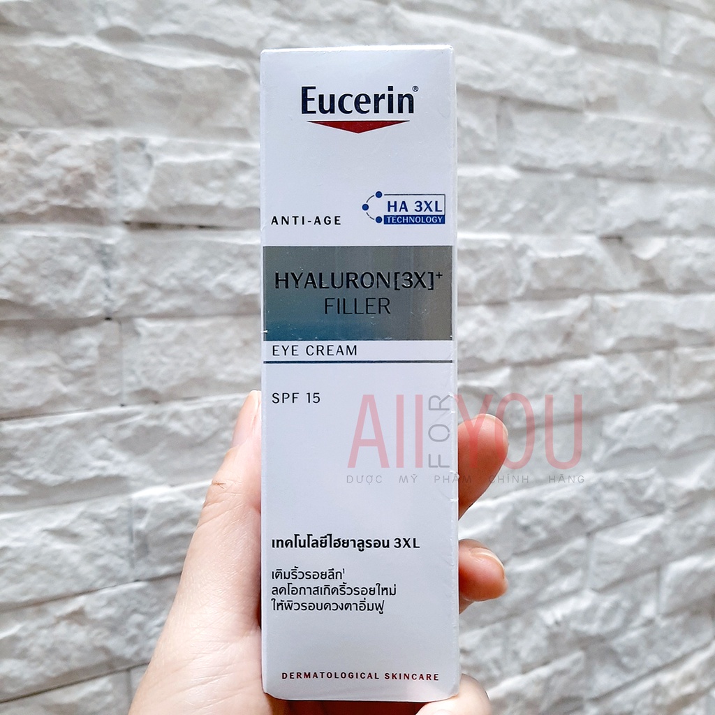 EUCERIN  Anti-Age Hyaluron 3X Filler Eye Cream SPF15  15mL - Kem Dưỡng Ngăn Ngừa Lão Hóa Vùng Mắt.