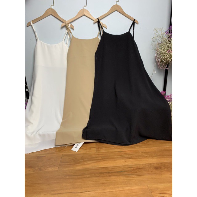 Váy 2 Dây Chất Đũi Mềm Siêu Chất Đủ Size 3 Màu dây không điều chỉnh