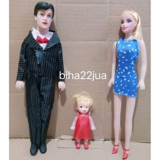 #biha22jua Set 3 Búp Bê Gia Đình Dễ Thương Xinh Xắn Cao Cấp