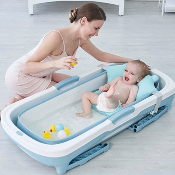 Chậu Tắm Gấp Gọn Cho Người Lớn Trẻ Em Dài 1,18m - Thau Tắm Silicon Cao Cấp - Bồn Xông Hơi Gia Đình