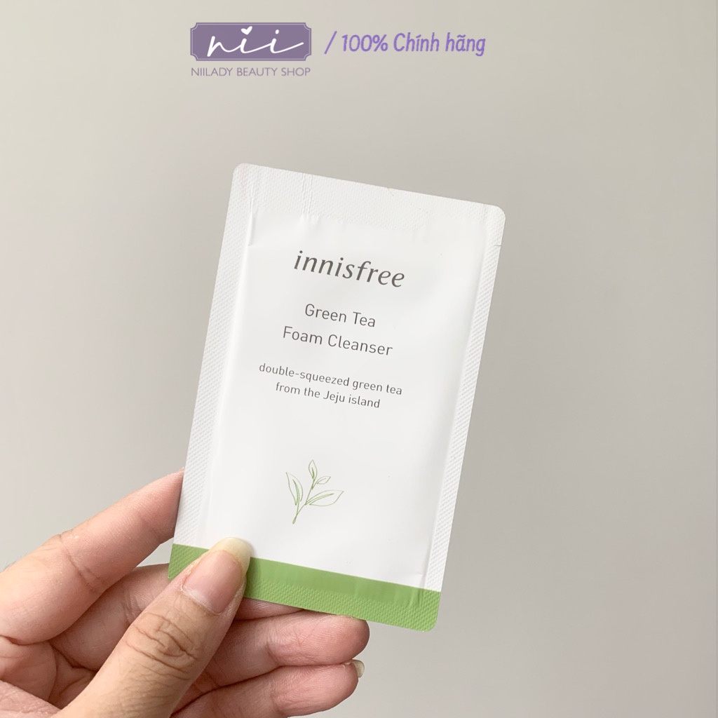 Sữa rửa mặt Innisfree Green Tea Foam Cleanser (Sample 3ml)