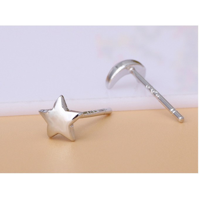 Hoa tai trăng sao bạc 925