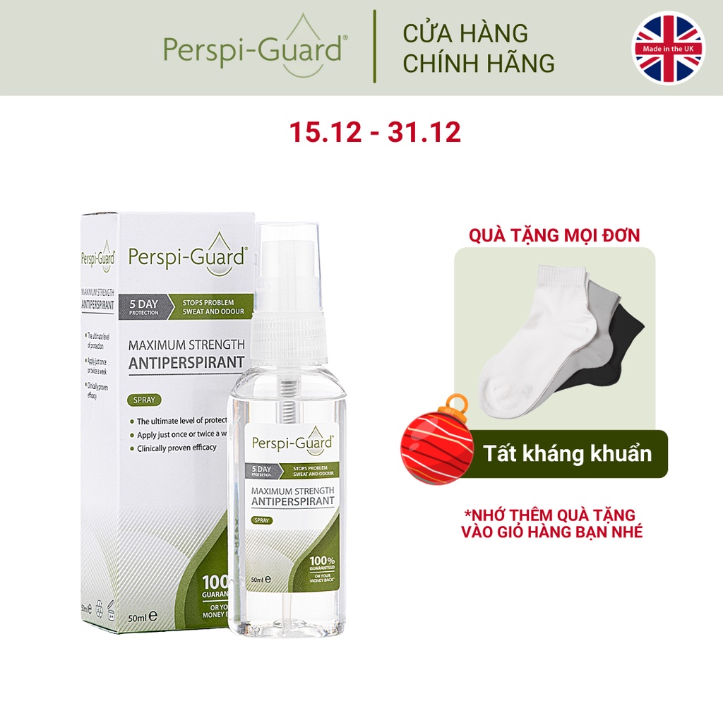 [Mã FMCGMALL -8% đơn 250K] Xịt ngăn mồ hôi toàn thân Perspi-Guard Maximum Strength Antiperspirant Spray 50ml