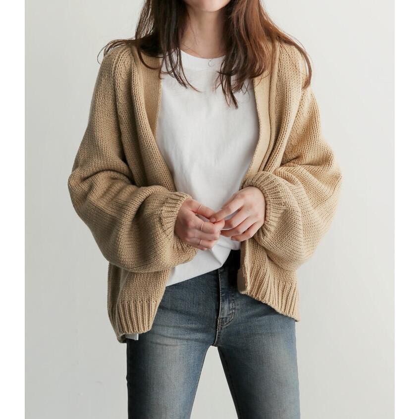 HOT ÁO LEN BẦU - Áo khoác cardigan len vải dày không cúc hàng quảng châu chất đẹp