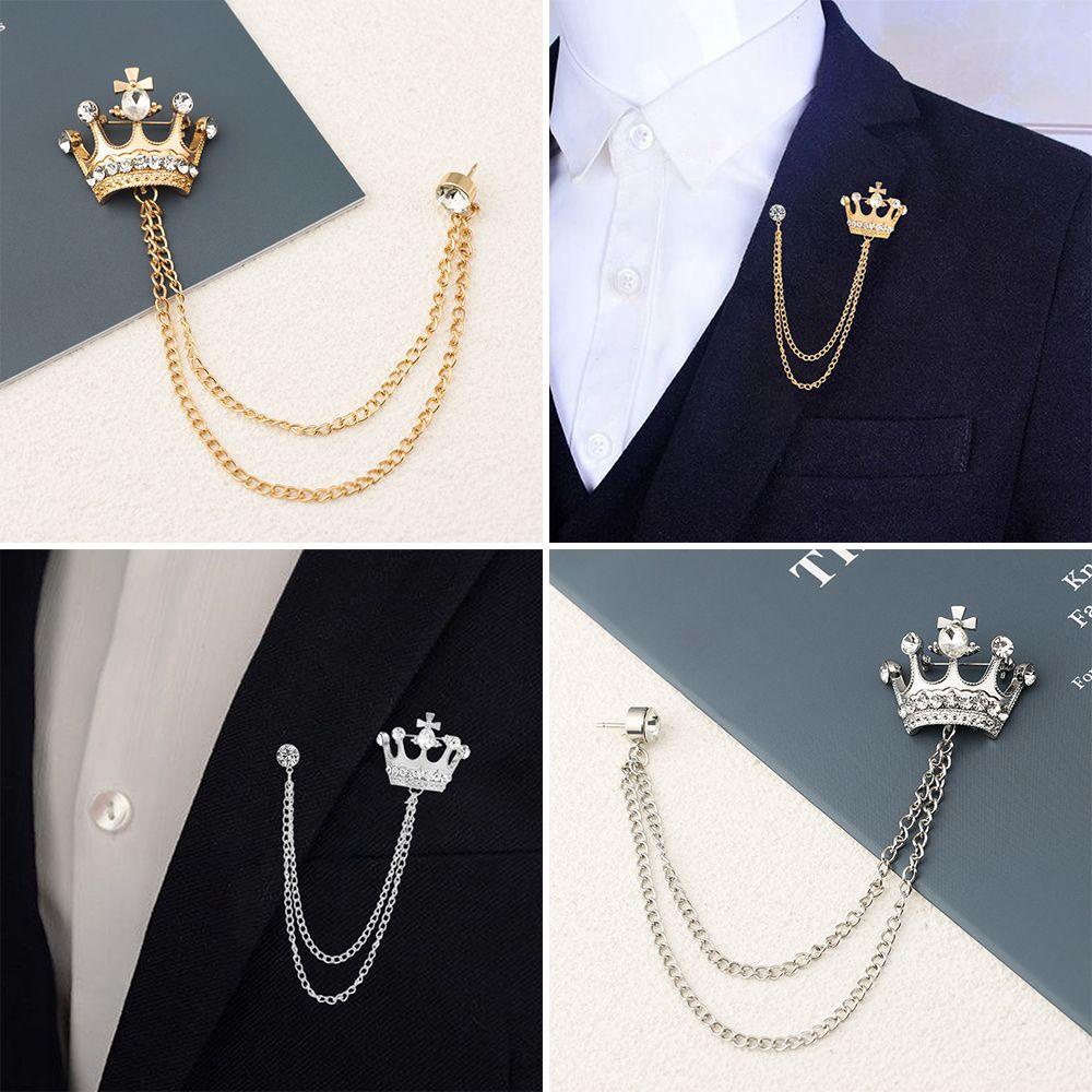 Kẹp Cổ Áo Sơ Mi Phối Dây Xích Tua Rua Cá Tính|Ghim Cài Cổ Áo Thiết Kế Đơn Giản Tiện Dụng