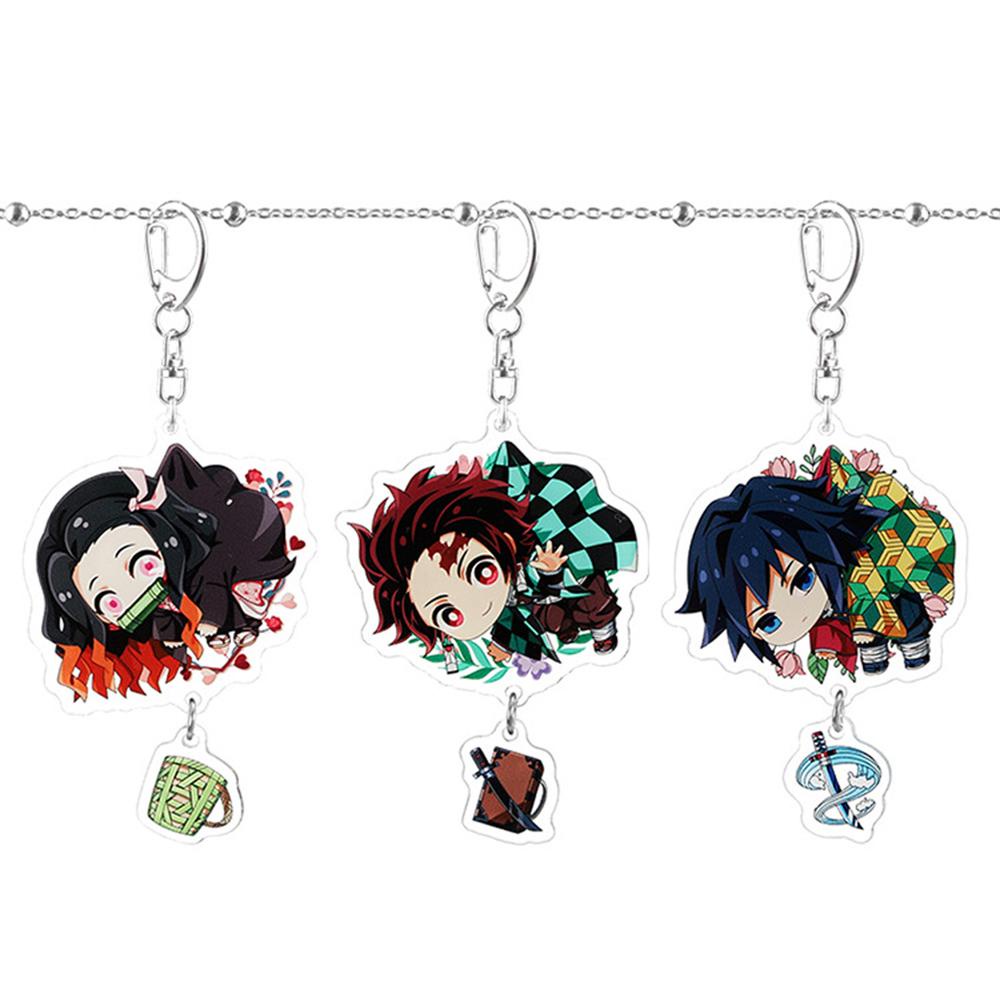 Mặt Dây Chuyền Acrylic Hóa Trang Demon Slayer Cho Bạn Bè