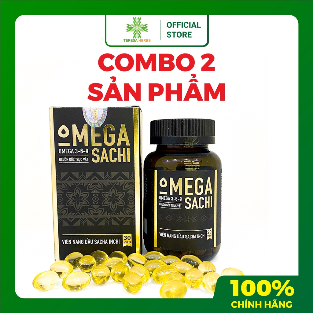 Viên Nang Dầu Sachi Inchi (Combo 2 hộp) (Omega Sachi 3 -6 -9) Chứa 90% Omega 3-6-9 Nguồn Gốc Thực Vật Hoàn Toàn Tự Nhiên