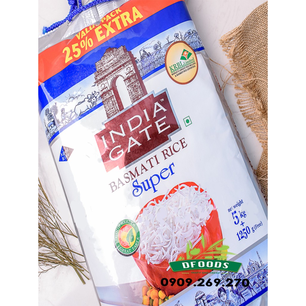 Gạo Basmati India Gate Super (Ấn Độ) 1kg ngăn ngừa tiểu đường