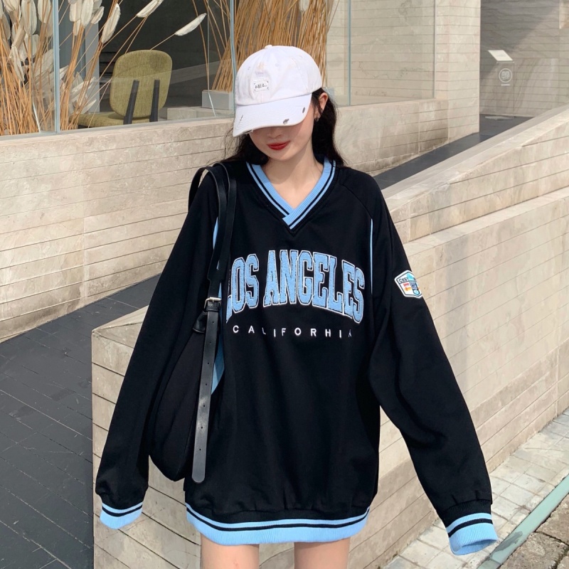 Áo sweater IELGY cổ chữ V in chữ thời trang dành cho nữ