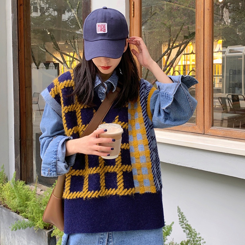 Áo len nữ không tay cổ chữ V hợp thời trang